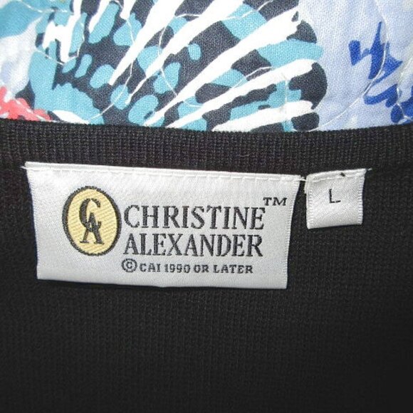 Vtg Christine Alexander Cardigan Sweater Vest Size L Rhinestones Knit Sleeveless - Picture 5 of 12